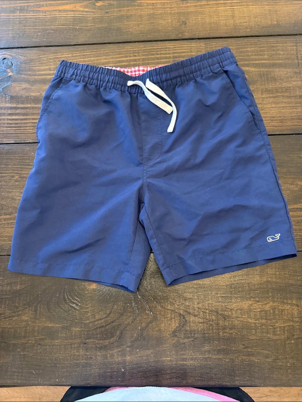 Vineyard Vines Men's Navy Swim Trunks with White Drawstring